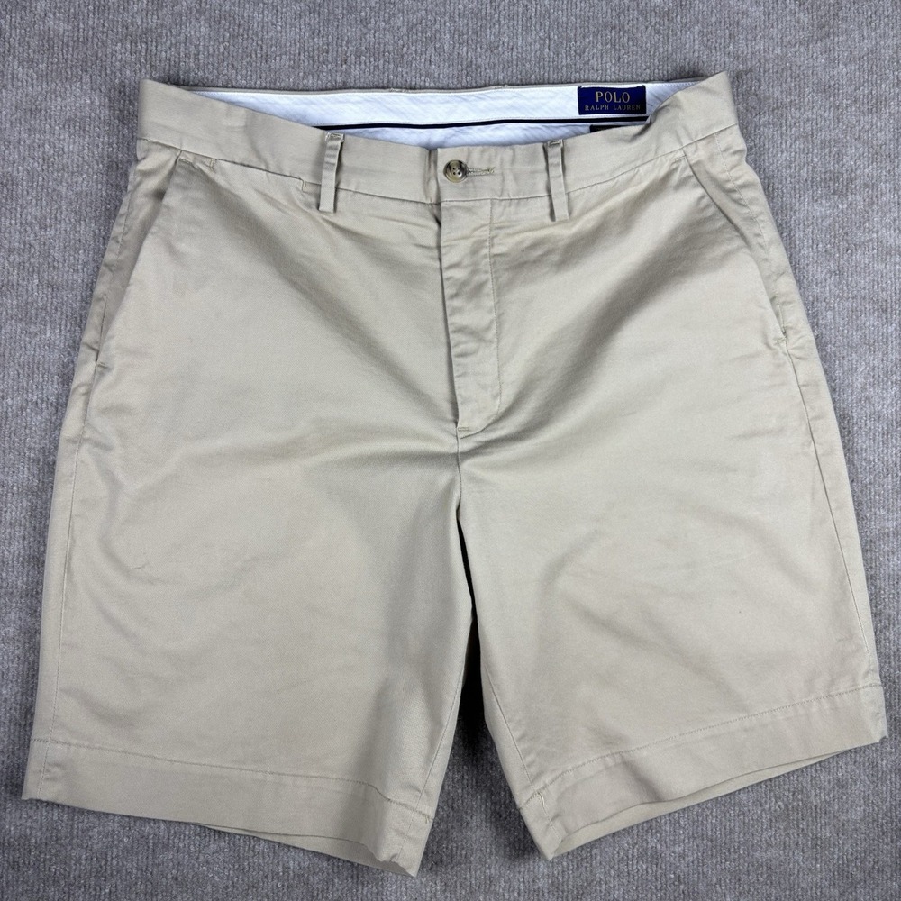 Polo Ralph Lauren Stretch Classic Fit Khaki Chino Shorts Men's 34 X 9 Tan